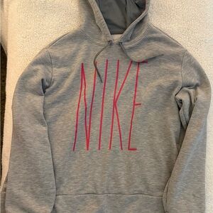 Nike Gray Hoodie with Pink Tall Logo XL